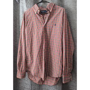 Ralph Lauren Shirt‎ Mens Large Red Button Down Long Sleeve Casual Plaid Pony